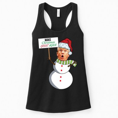 Make Christmas Great Again Trump Snowman Womens Tank Top