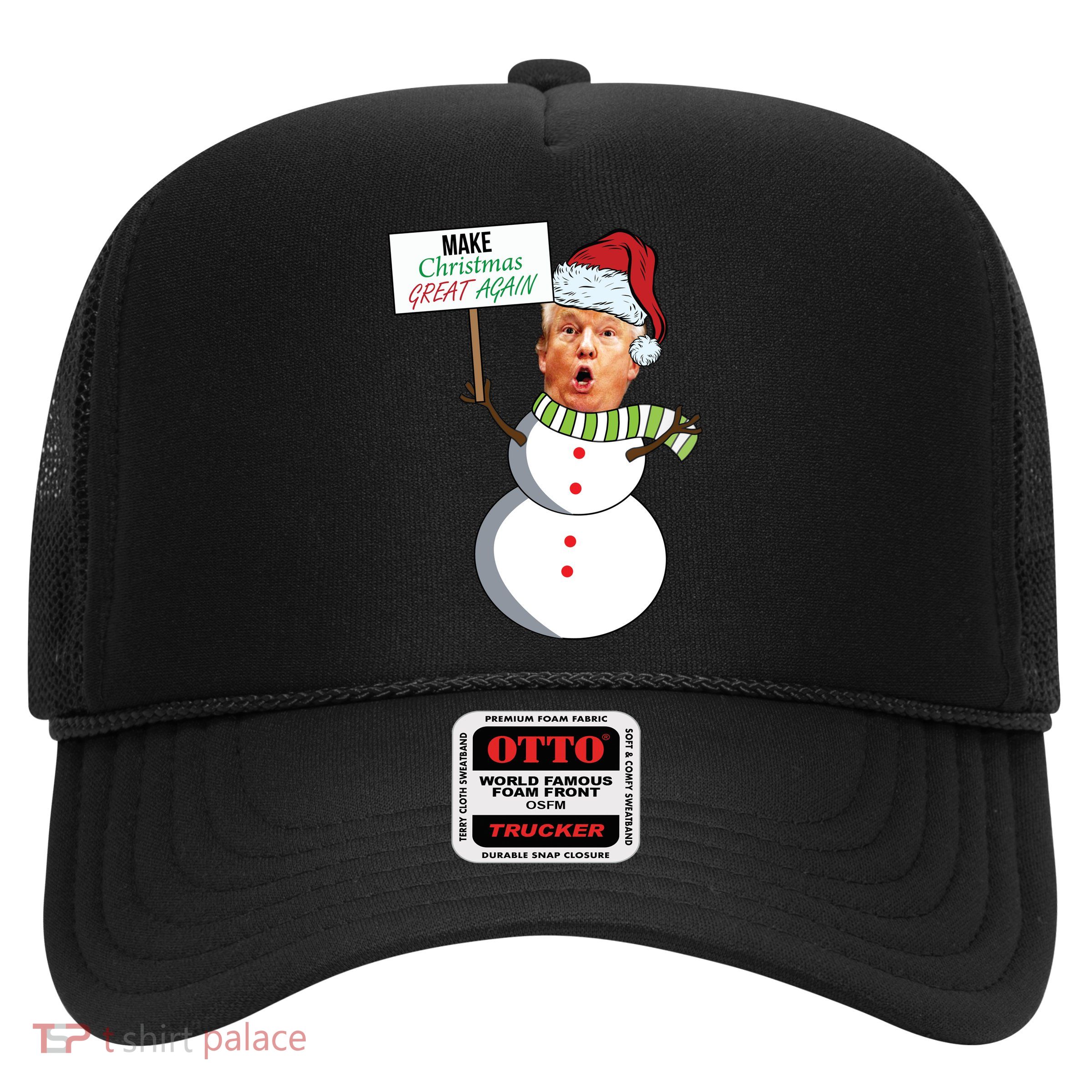Make Christmas Great Again Trump Snowman Trucker Hat