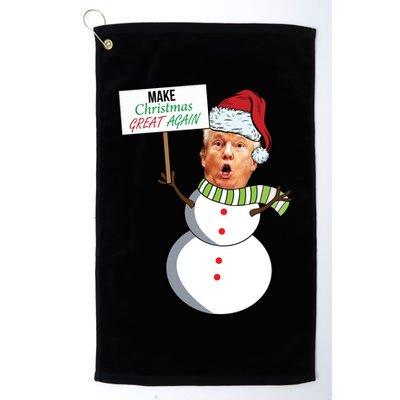 Make Christmas Great Again Trump Snowman Golf Towel