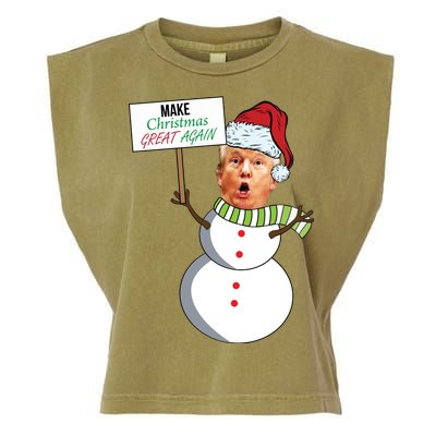 Make Christmas Great Again Trump Snowman Garment-Dyed Women's Muscle Tee