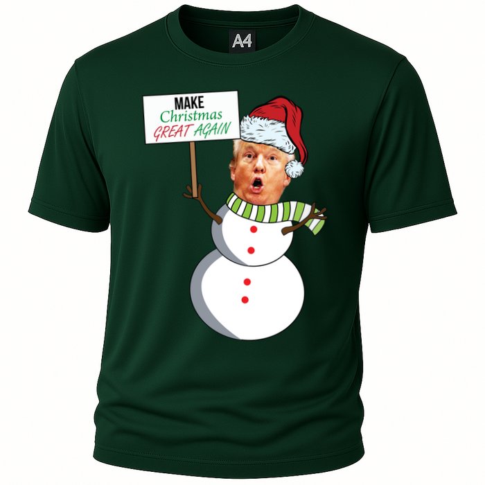 Make Christmas Great Again Trump Snowman Cooling Performance Crew T-Shirt