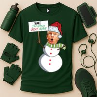 Make Christmas Great Again Trump Snowman Cooling Performance Crew T-Shirt