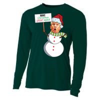 Make Christmas Great Again Trump Snowman Cooling Performance Long Sleeve Crew