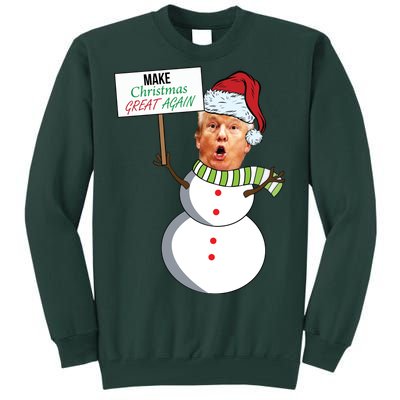 Make Christmas Great Again Trump Snowman Tall Sweatshirt