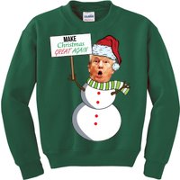 Make Christmas Great Again Trump Snowman Kids Sweatshirt