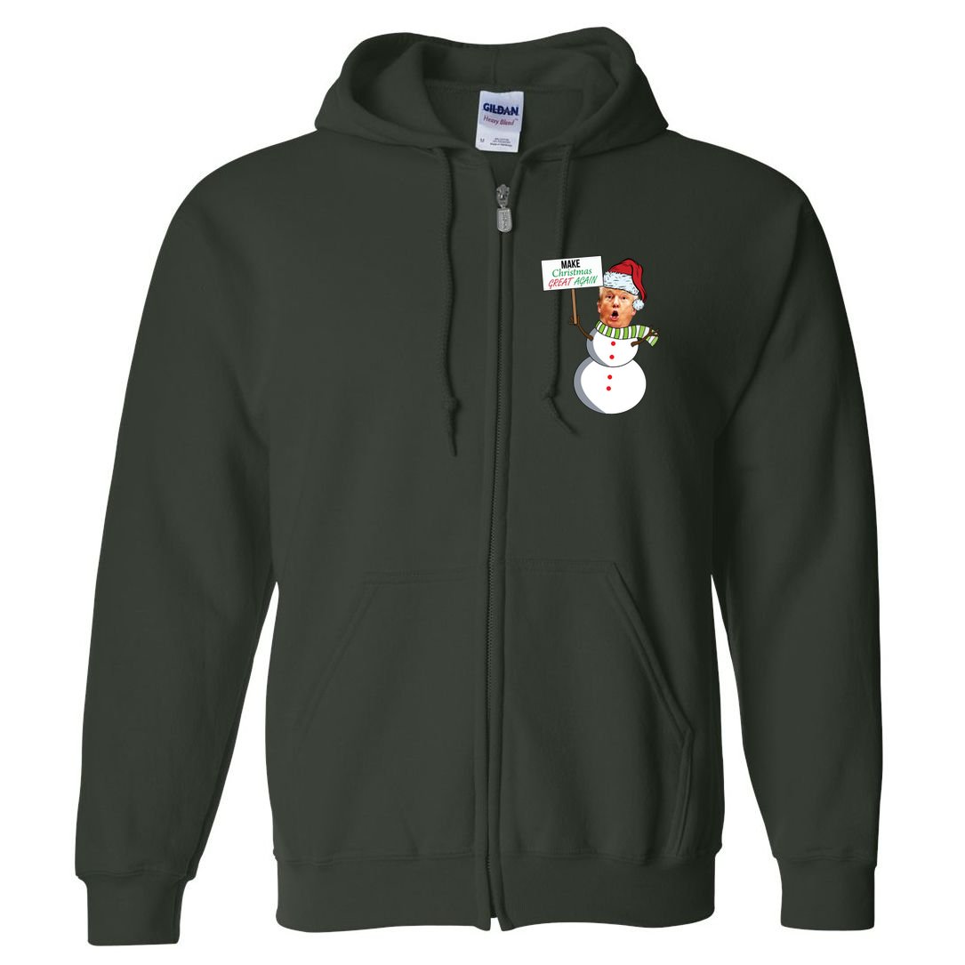 Make Christmas Great Again Trump Snowman Full Zip Hoodie