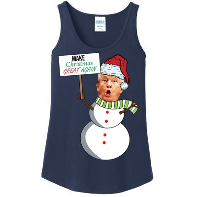 Make Christmas Great Again Trump Snowman Ladies Essential Tank