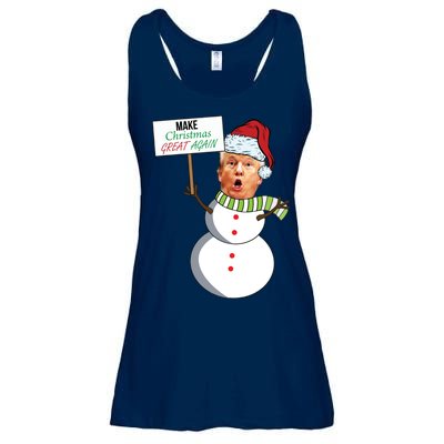 Make Christmas Great Again Trump Snowman Ladies Essential Flowy Tank