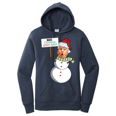 Make Christmas Great Again Trump Snowman Women's Pullover Hoodie