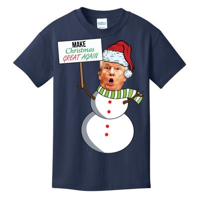 Make Christmas Great Again Trump Snowman Kids T-Shirt