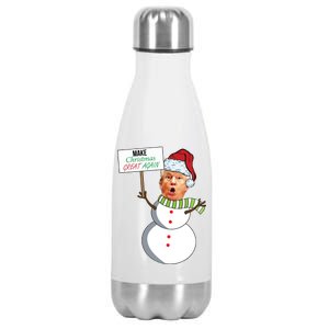 Make Christmas Great Again Trump Snowman Stainless Steel Insulated Water Bottle