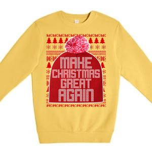 Make Christmas Great Again Ugly Christmas Sweater Design Premium Crewneck Sweatshirt