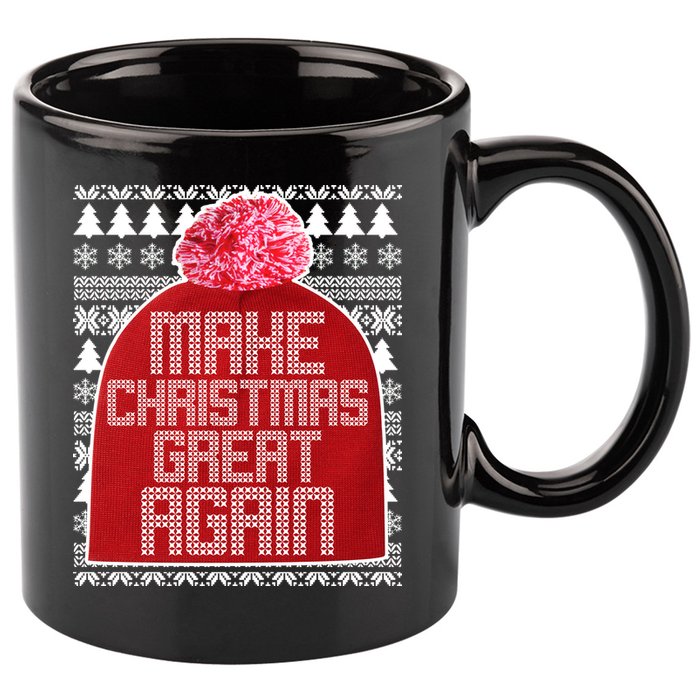 Make Christmas Great Again Ugly Christmas Sweater Design 11oz C Handle Ceramic Mug