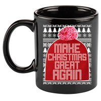 Make Christmas Great Again Ugly Christmas Sweater Design 11oz C Handle Ceramic Mug