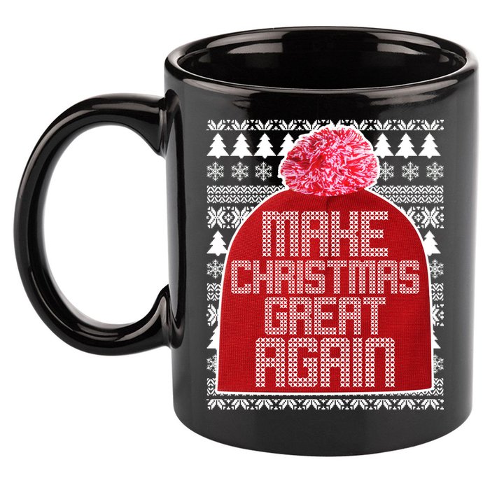 Make Christmas Great Again Ugly Christmas Sweater Design 11oz C Handle Ceramic Mug