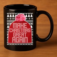 Make Christmas Great Again Ugly Christmas Sweater Design 11oz C Handle Ceramic Mug