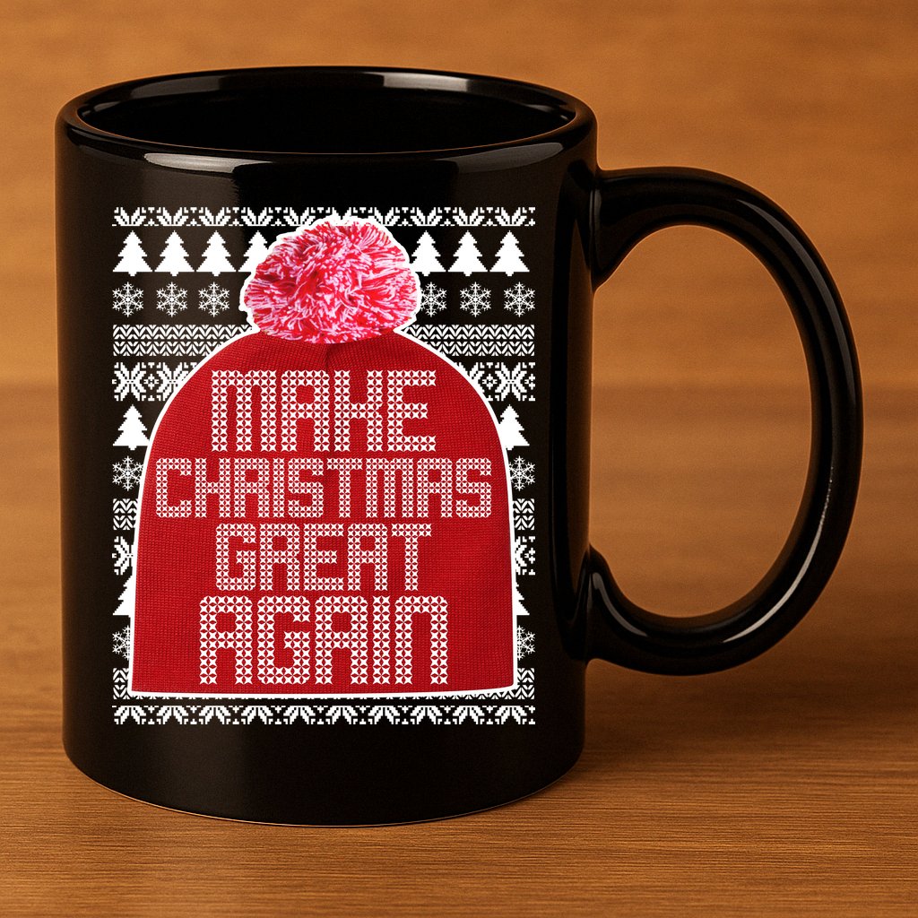 Make Christmas Great Again Ugly Christmas Sweater Design 11oz C Handle Ceramic Mug