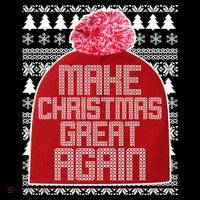 Make Christmas Great Again Ugly Christmas Sweater Design Drawstring Bag