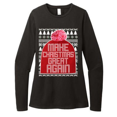 Make Christmas Great Again Ugly Christmas Sweater Design Womens CVC Long Sleeve Shirt