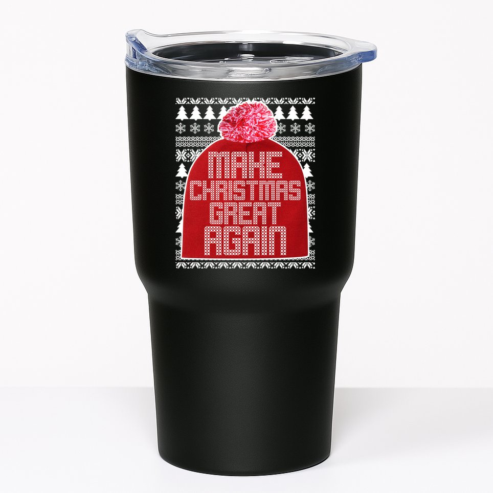 Make Christmas Great Again Ugly Christmas Sweater Design Tumbler