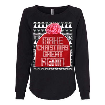 Make Christmas Great Again Ugly Christmas Sweater Design Womens California Wash Sweatshirt