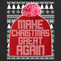 Make Christmas Great Again Ugly Christmas Sweater Design Golf Towel