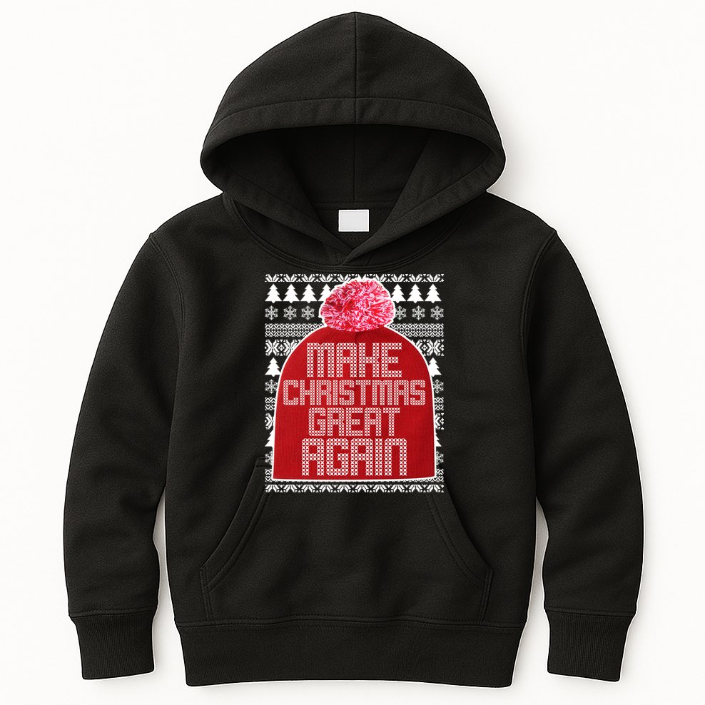 Make Christmas Great Again Ugly Christmas Sweater Design Kids Hoodie