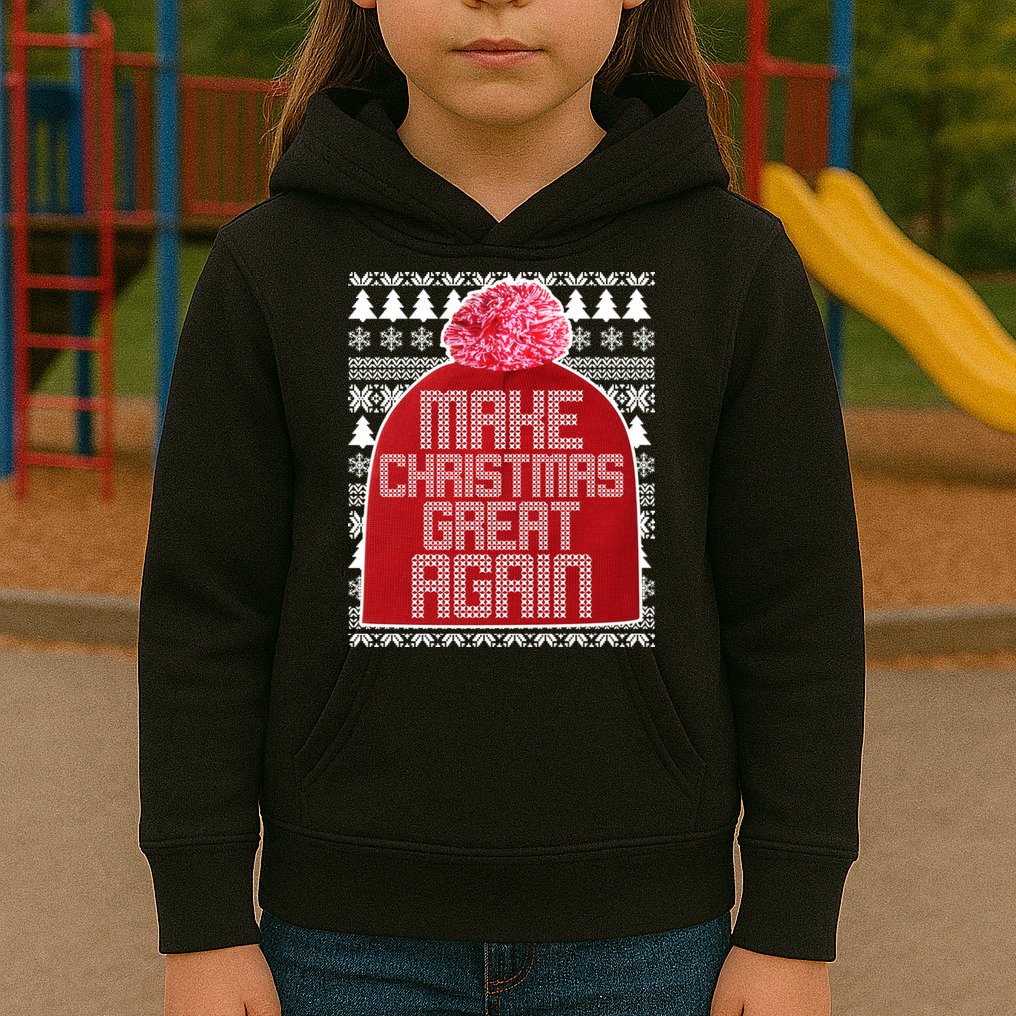 Make Christmas Great Again Ugly Christmas Sweater Design Kids Hoodie