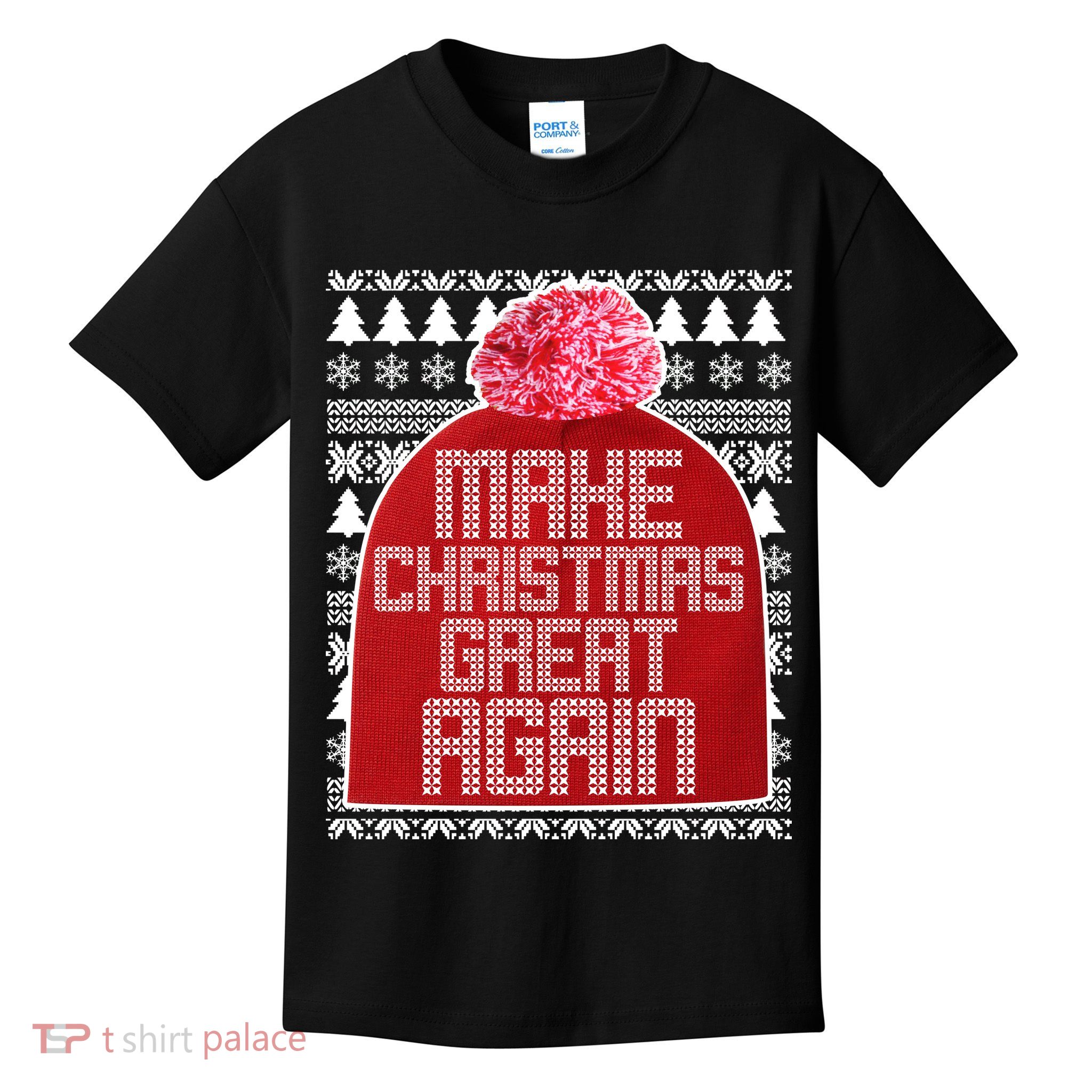 Make Christmas Great Again Ugly Christmas Sweater Design Kids T-Shirt