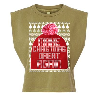 Make Christmas Great Again Ugly Christmas Sweater Design Garment-Dyed Women's Muscle Tee