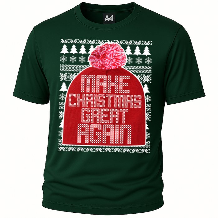 Make Christmas Great Again Ugly Christmas Sweater Design Cooling Performance Crew T-Shirt