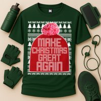 Make Christmas Great Again Ugly Christmas Sweater Design Cooling Performance Crew T-Shirt