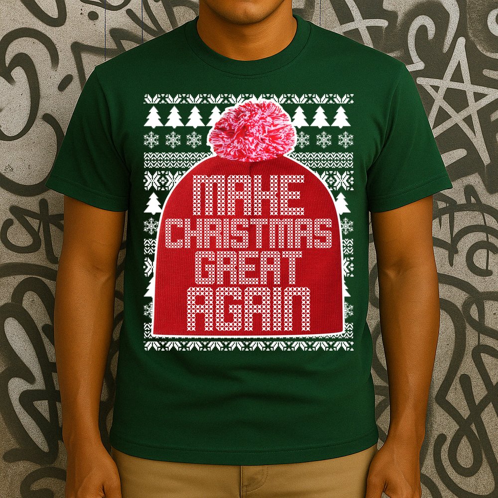 Make Christmas Great Again Ugly Christmas Sweater Design T-Shirt