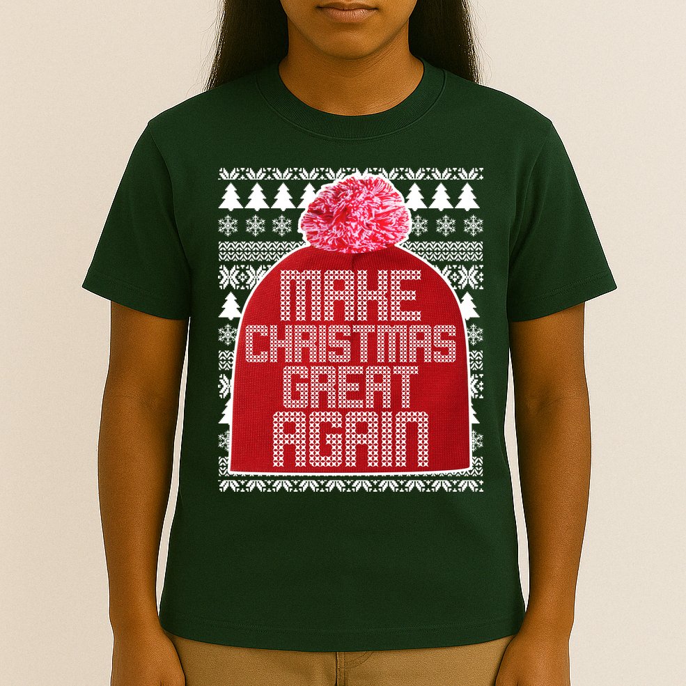 Make Christmas Great Again Ugly Christmas Sweater Design T-Shirt