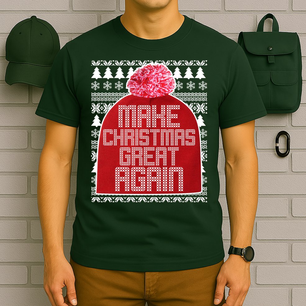 Make Christmas Great Again Ugly Christmas Sweater Design T-Shirt