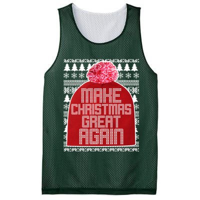 Make Christmas Great Again Ugly Christmas Sweater Design Mesh Reversible Basketball Jersey Tank