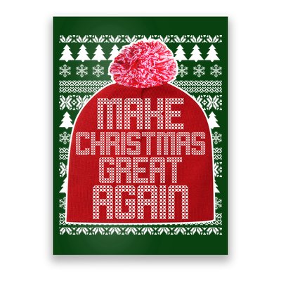 Make Christmas Great Again Ugly Christmas Sweater Design Poster
