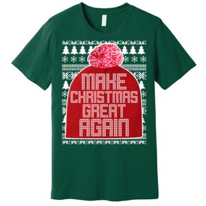 Make Christmas Great Again Ugly Christmas Sweater Design Premium T-Shirt