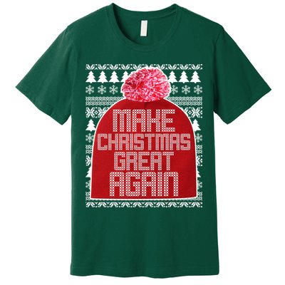 Make Christmas Great Again Ugly Christmas Sweater Design Premium T-Shirt
