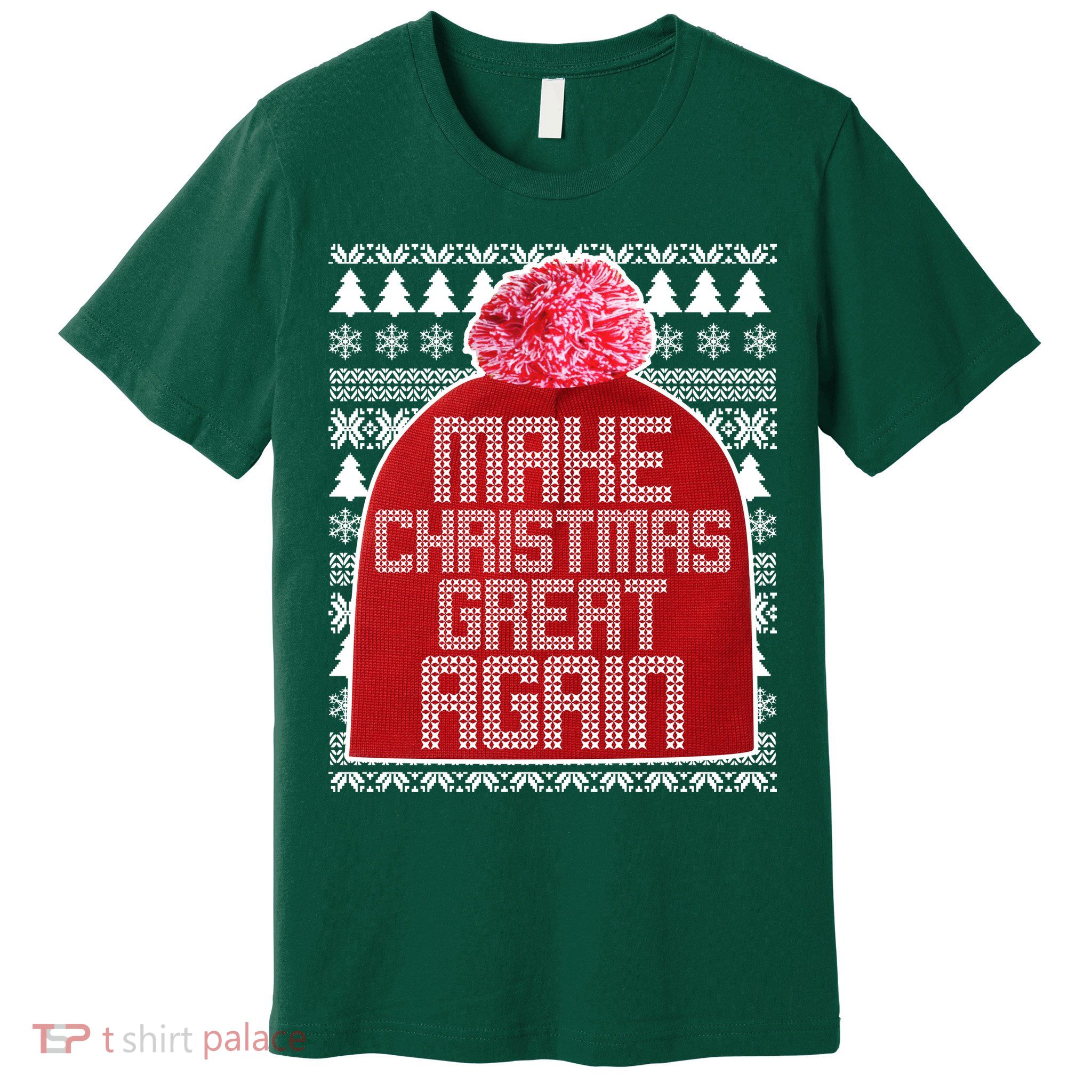Make Christmas Great Again Ugly Christmas Sweater Design Premium T-Shirt