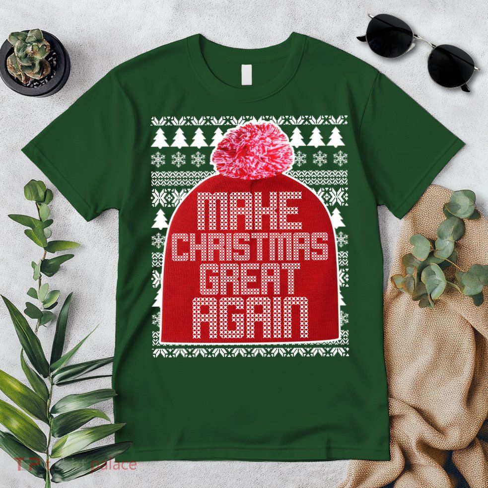 Make Christmas Great Again Ugly Christmas Sweater Design Premium T-Shirt