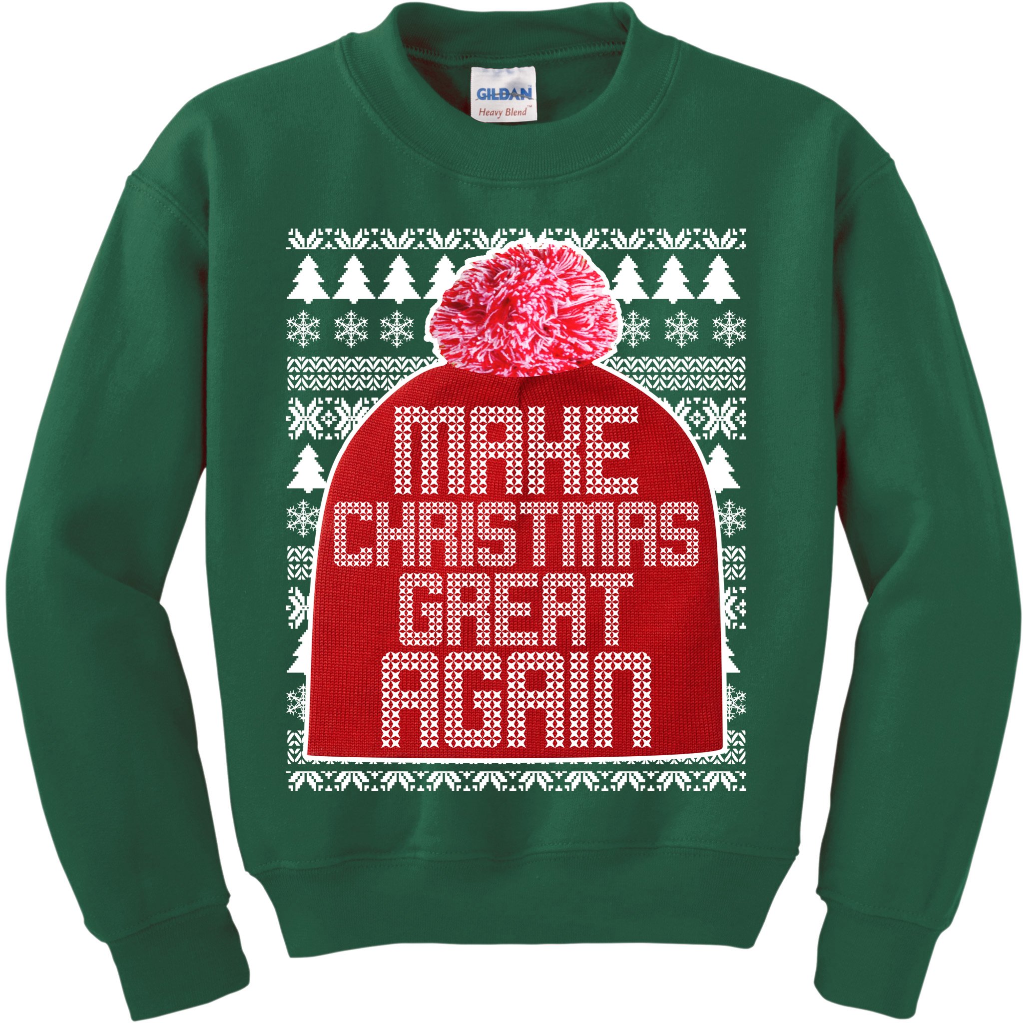 Make Christmas Great Again Ugly Christmas Sweater Design Kids Sweatshirt