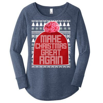 Make Christmas Great Again Ugly Christmas Sweater Design Women's Perfect Tri Tunic Long Sleeve Shirt