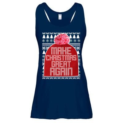 Make Christmas Great Again Ugly Christmas Sweater Design Ladies Essential Flowy Tank