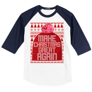 Make Christmas Great Again Ugly Christmas Sweater Design Baseball Sleeve Shirt