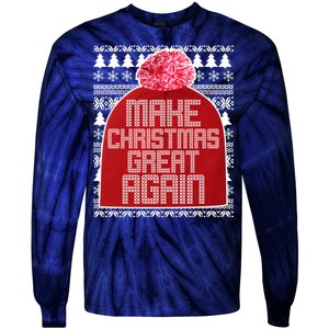 Make Christmas Great Again Ugly Christmas Sweater Design Tie-Dye Long Sleeve Shirt