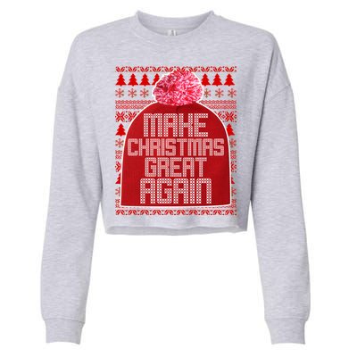 Make Christmas Great Again Ugly Christmas Sweater Design Cropped Pullover Crew