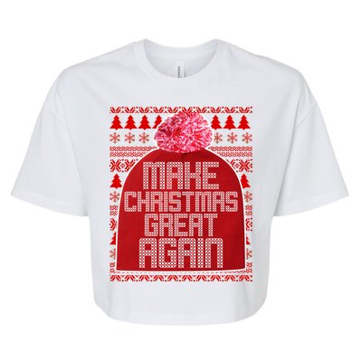 Make Christmas Great Again Ugly Christmas Sweater Design Bella+Canvas Jersey Crop Tee