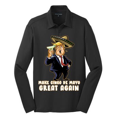 Make Cinco De Mayo Great Again Silk Touch Performance Long Sleeve Polo