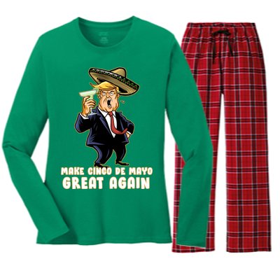 Make Cinco De Mayo Great Again Women's Long Sleeve Flannel Pajama Set 